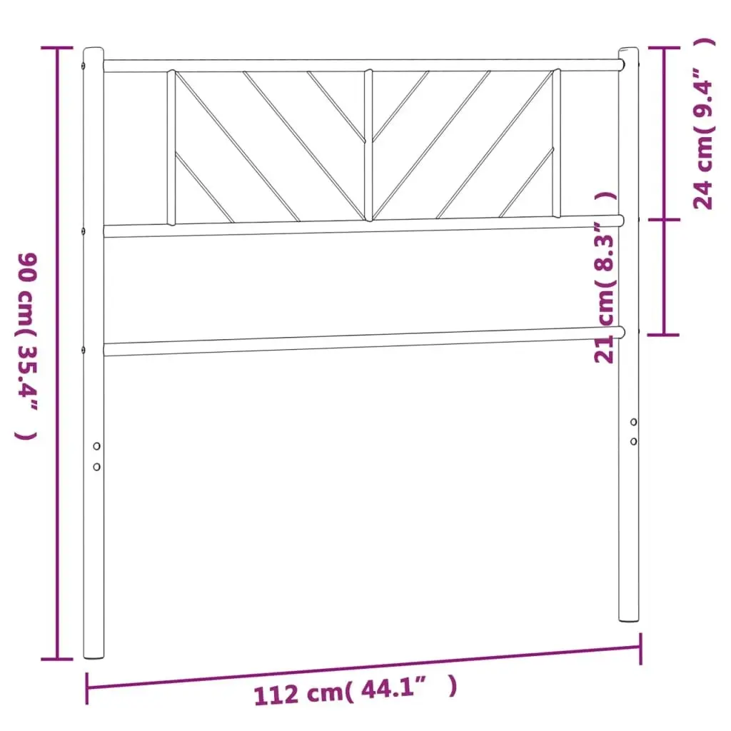 Metal Headboard Black 107 cm King Single 372209