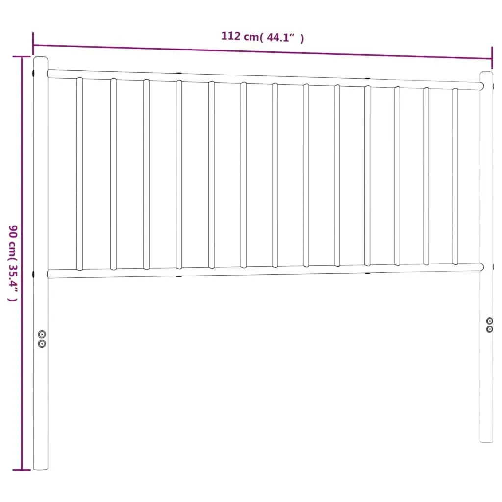 Metal Headboard Black 107 cm King Single 350894