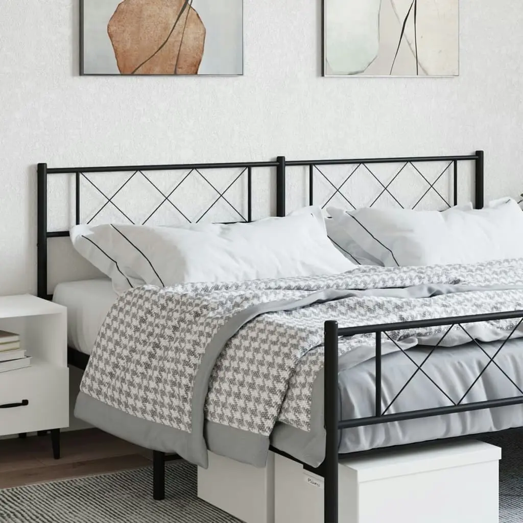 Metal Headboard Black 183 cm 372313