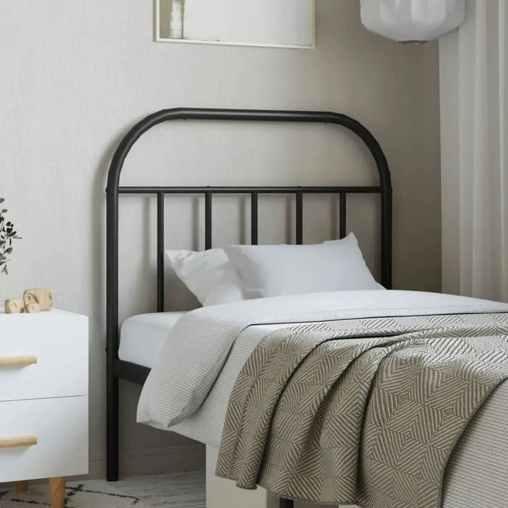 Metal Headboard Black 90 cm 353663