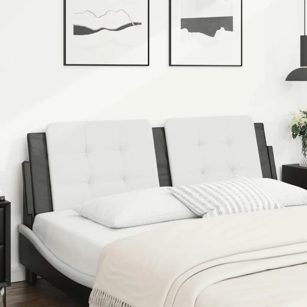 Headboard Cushion White and Black 152 cm Faux Leather 374892