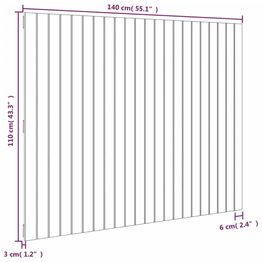 Wall Headboard 140 cm Solid Wood Pine 824968