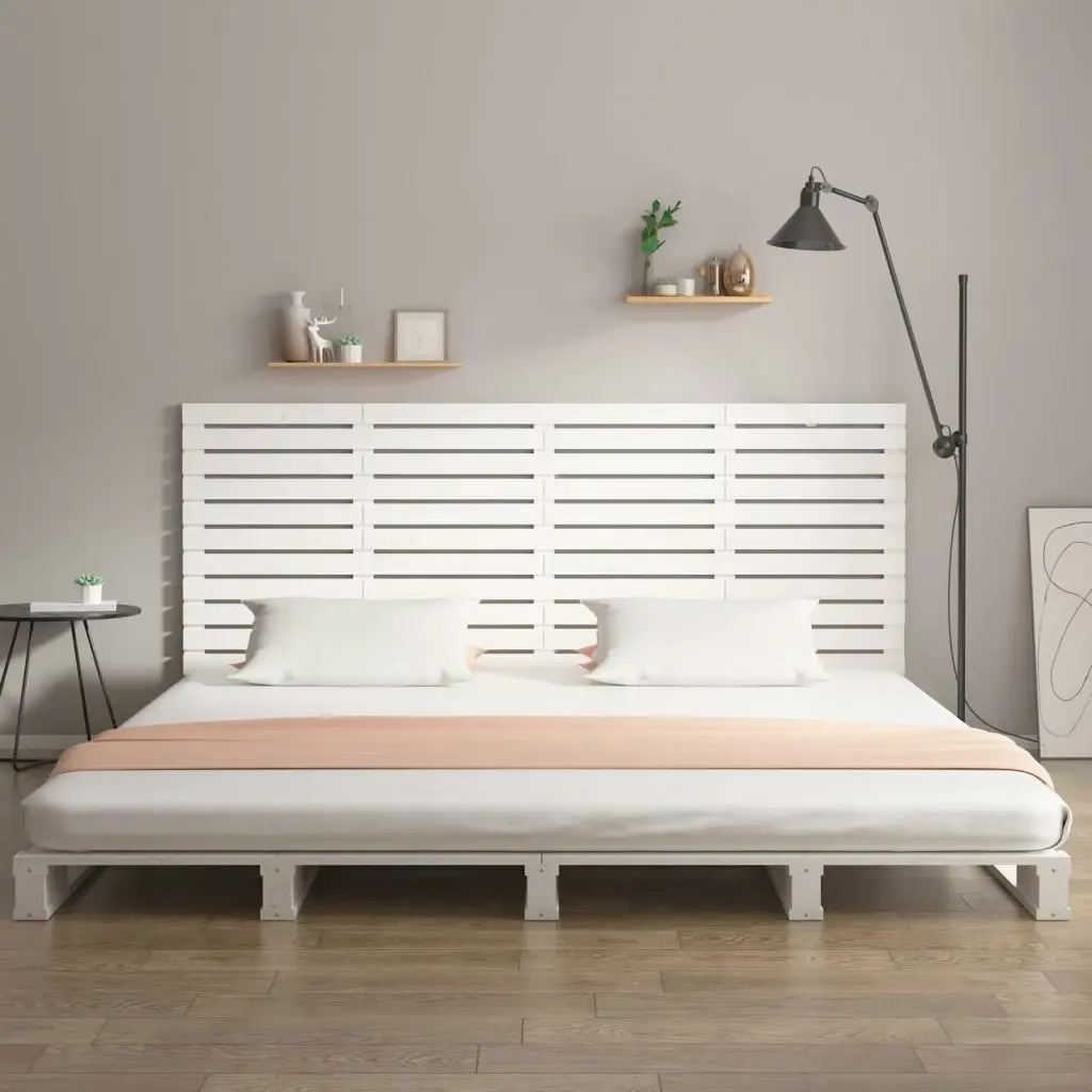 Wall Headboard White 156 cm Solid Wood Pine 824689