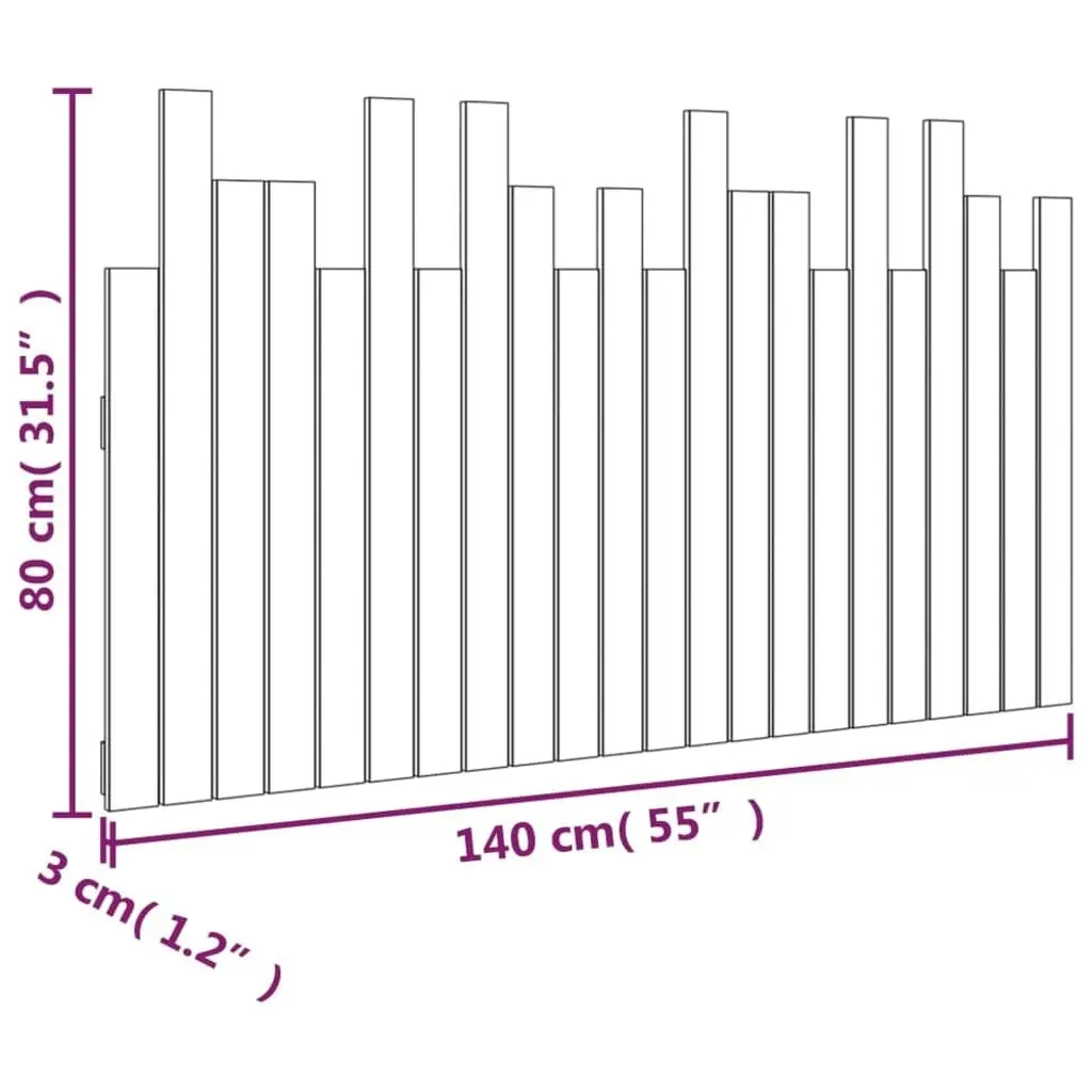 Wall Headboard 140x3x80 cm Solid Wood Pine 824818