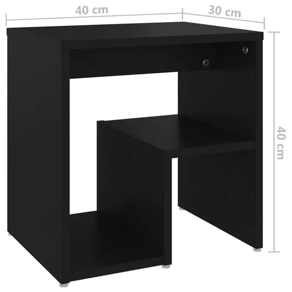 Bed Cabinet Black 40x30x40 cm Engineered Wood 806330