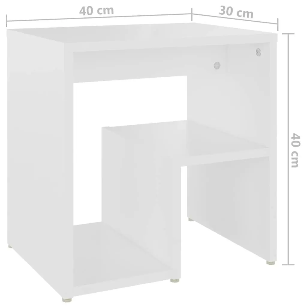 Bed Cabinet White 40x30x40 cm Engineered Wood 806328