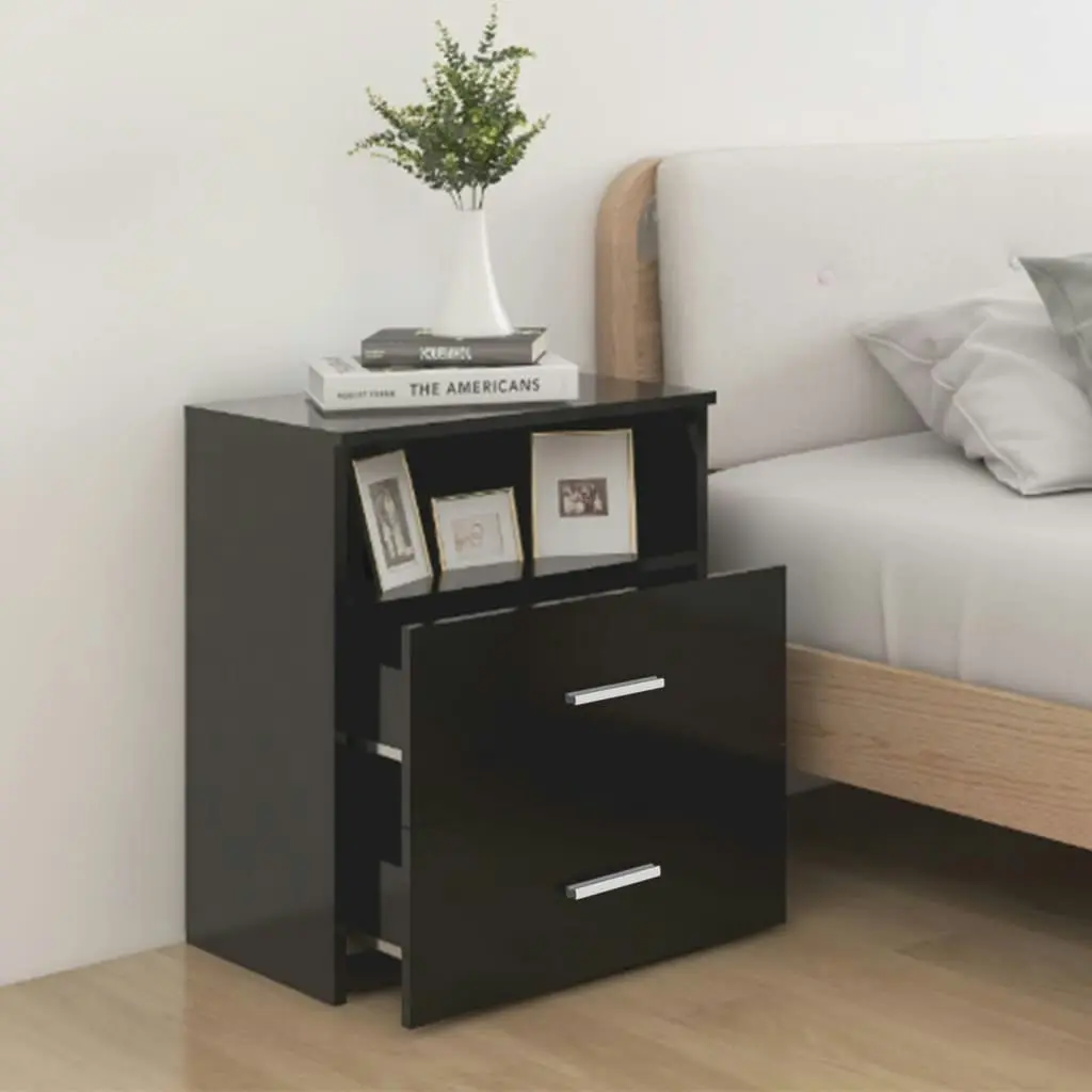 Bed Cabinet Black 50x32x60 cm 803274