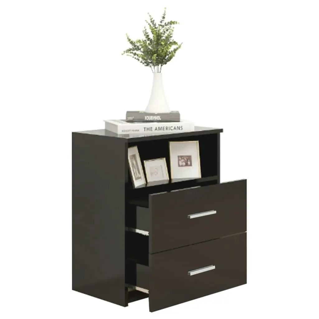 Bed Cabinet Black 50x32x60 cm 803274