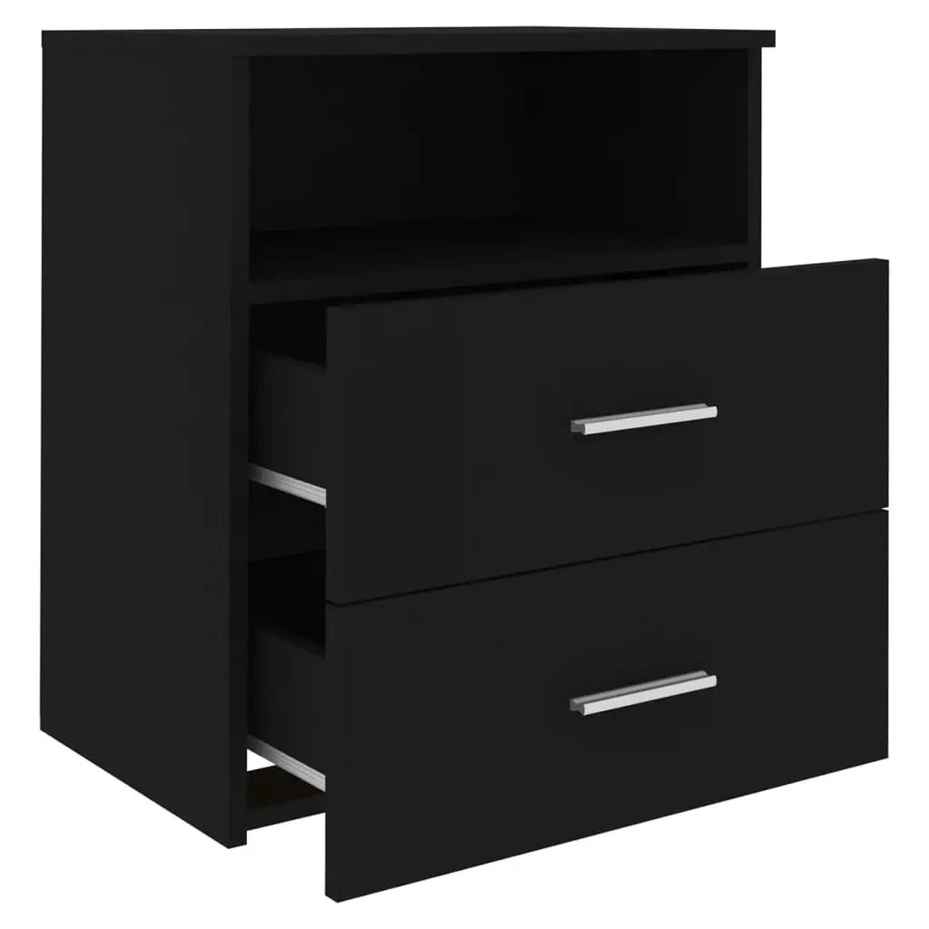 Bed Cabinet Black 50x32x60 cm 803274