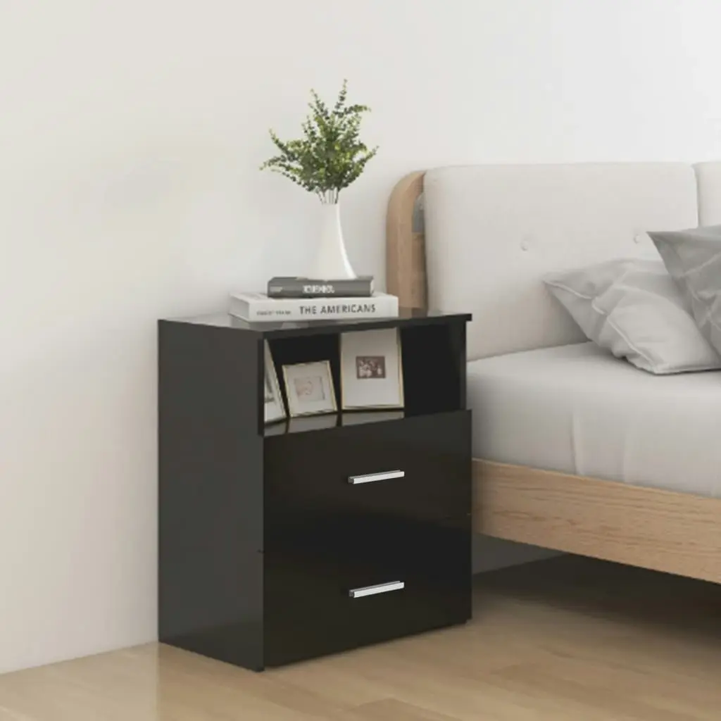 Bed Cabinet Black 50x32x60 cm 803274