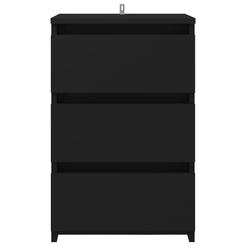 Bed Cabinet Black 40x35x62.5 cm Engineered Wood 806213