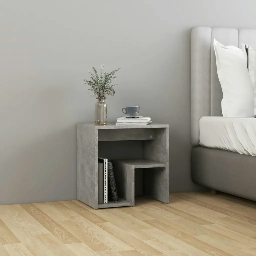 Bed Cabinet Concrete Grey 40x30x40 cm Engineered Wood 806336