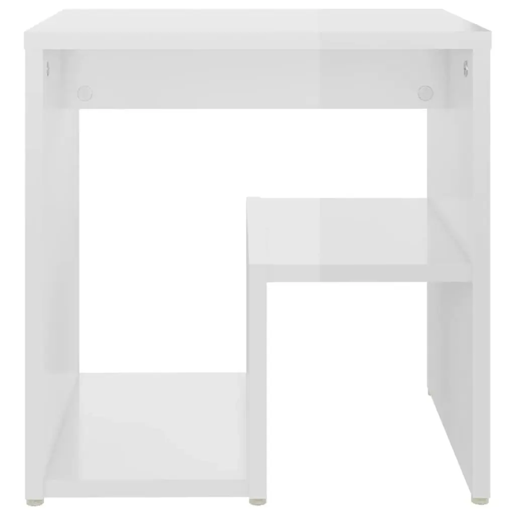 Bed Cabinet High Gloss White 40x30x40 cm Engineered Wood 806340