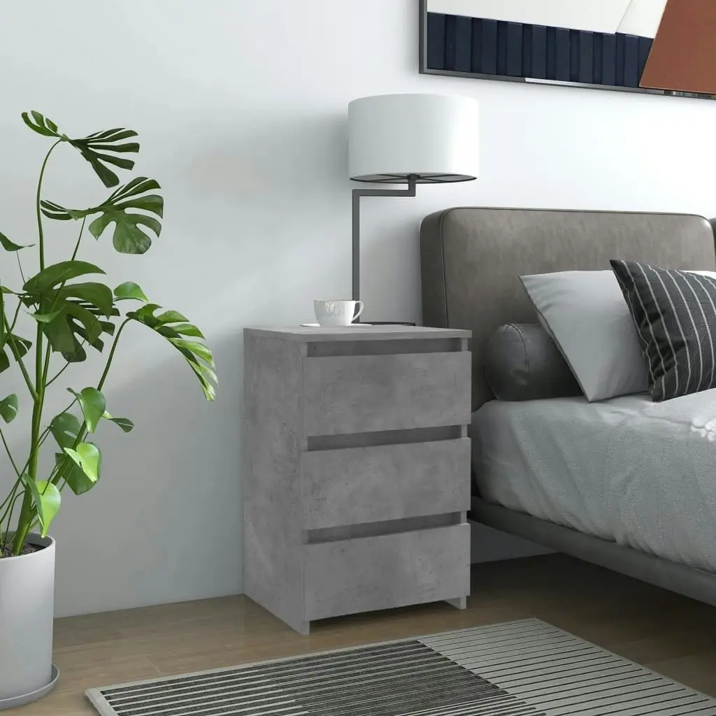 Bed Cabinet Concrete Grey 40x35x62.5 cm Engineered Wood 806219