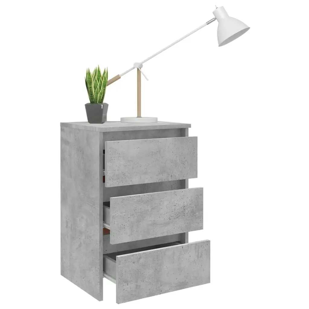 Bed Cabinet Concrete Grey 40x35x62.5 cm Engineered Wood 806219