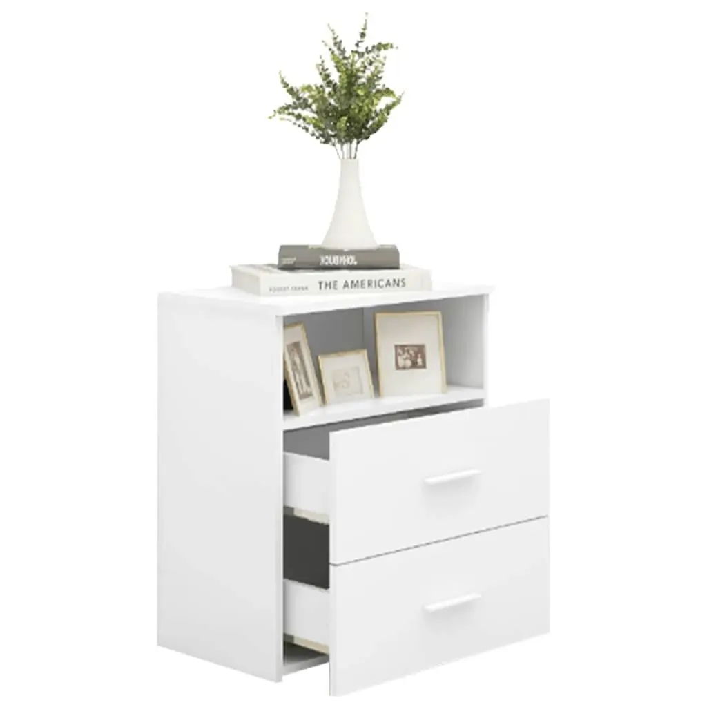 Bed Cabinet White 50x32x60 cm 803272