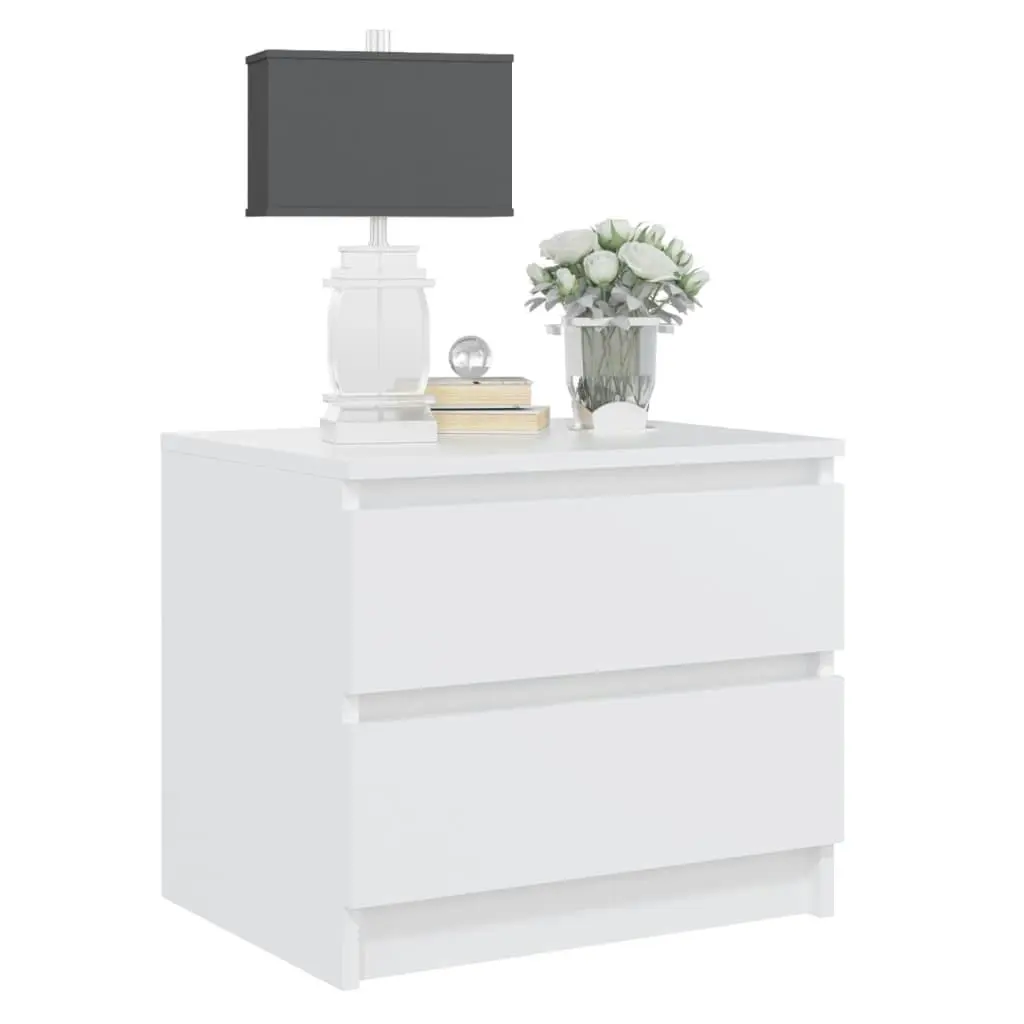 Bed Cabinet White 50x39x43.5 cm Engineered Wood 806193