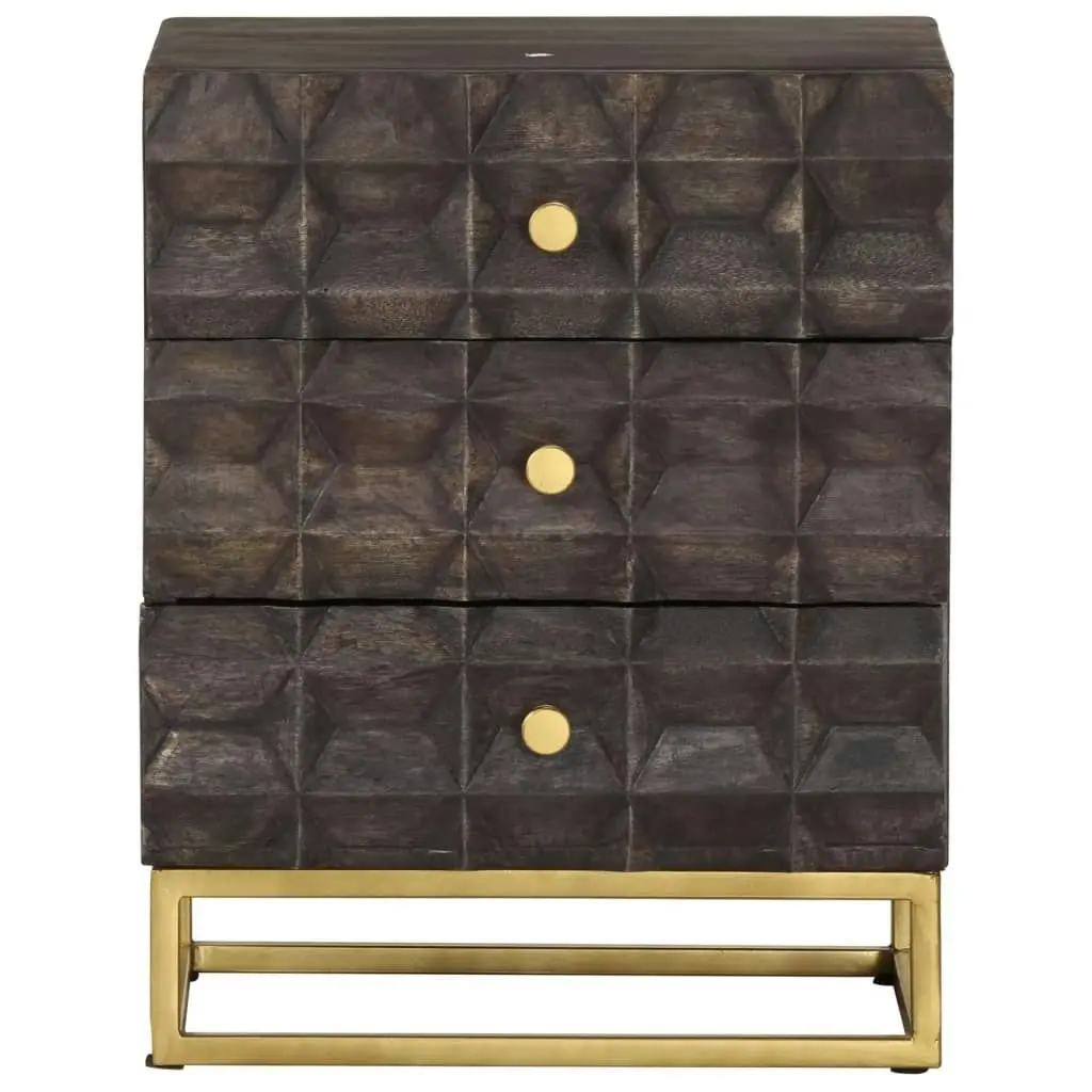 Bed Cabinet Black 40x30x50 cm Solid Mango Wood 320813