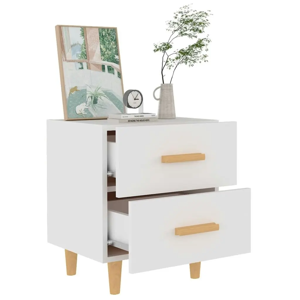 Bed Cabinet White 40x35x47.5 cm 811970