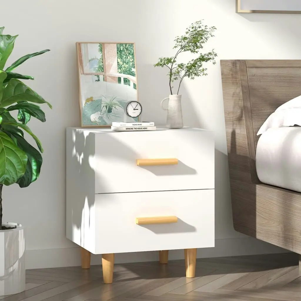 Bed Cabinet White 40x35x47.5 cm 811970