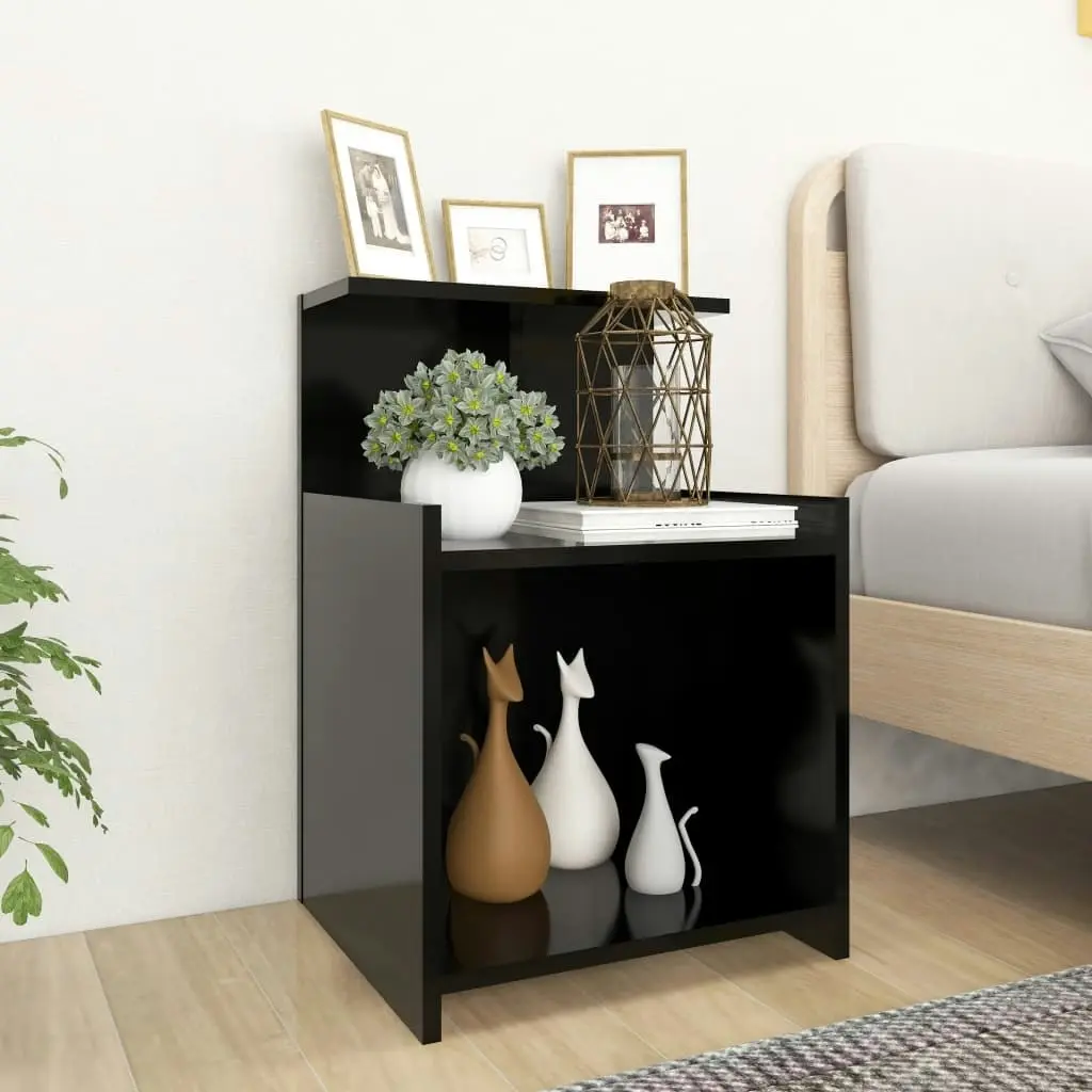 Bed Cabinet Black 40x35x60 cm Engineered Wood 806177