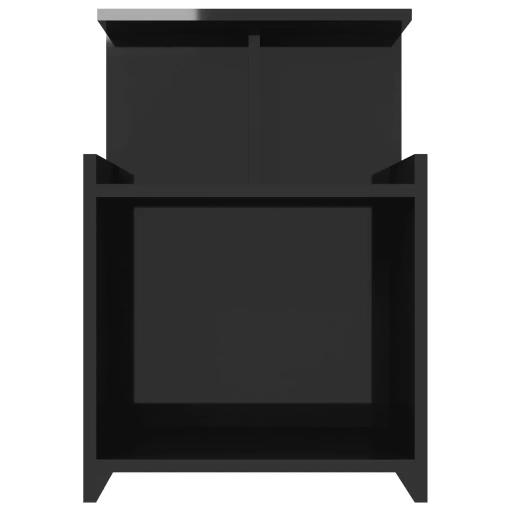 Bed Cabinet High Gloss Black 40x35x60 cm Engineered Wood 806189