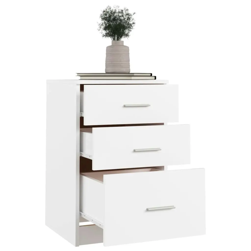 Bed Cabinet White 40x40x63 cm Engineered Wood 808639