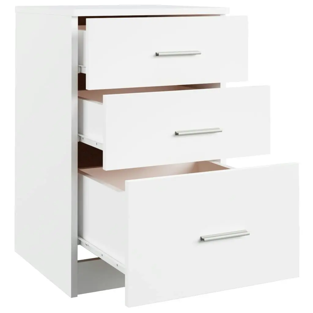 Bed Cabinet White 40x40x63 cm Engineered Wood 808639