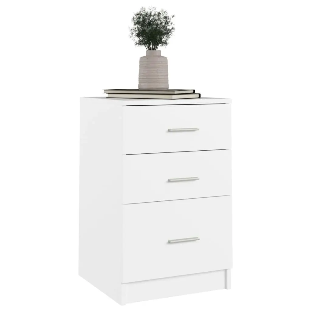 Bed Cabinet White 40x40x63 cm Engineered Wood 808639