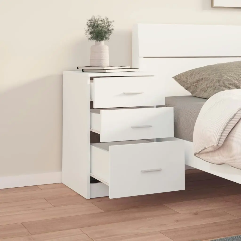 Bed Cabinet White 40x40x63 cm Engineered Wood 808639