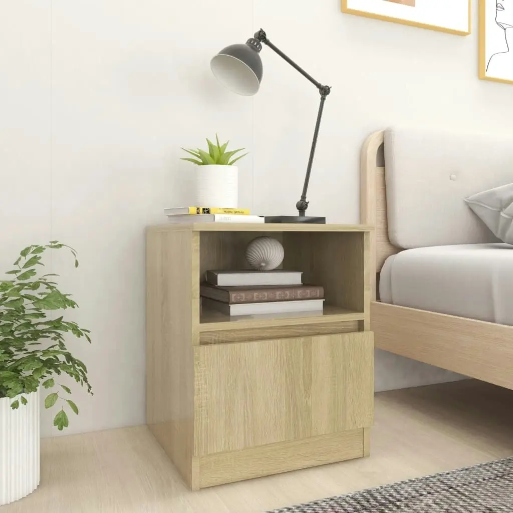 Bed Cabinet Sonoma Oak 40x40x50 cm Engineered Wood 806163