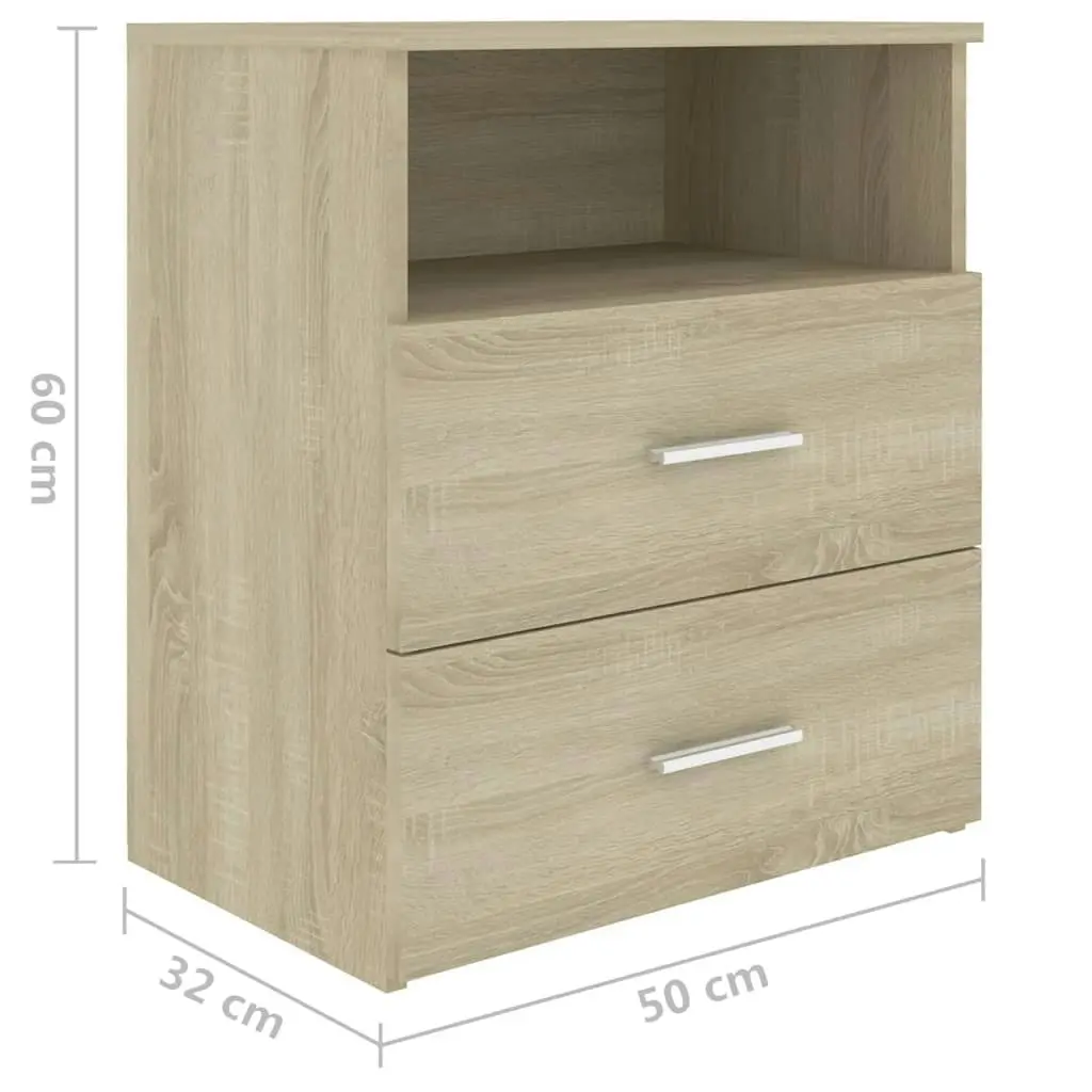 Bed Cabinet Sonoma Oak 50x32x60 cm 803278