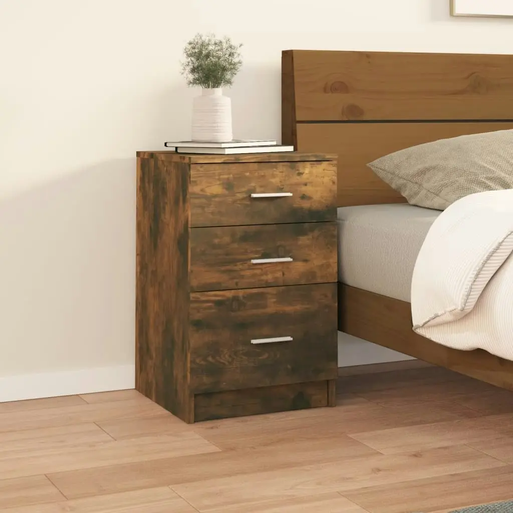 Bed Cabinet Smoked Oak 40x40x63 cm Engineered Wood 820520