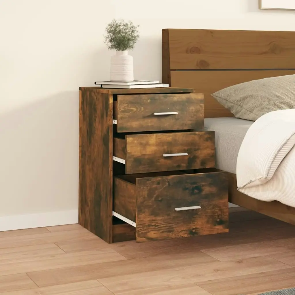 Bed Cabinet Smoked Oak 40x40x63 cm Engineered Wood 820520