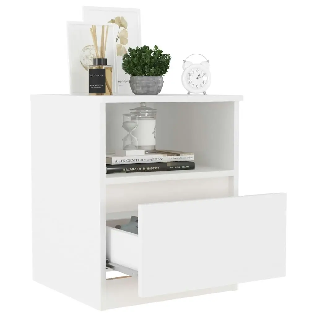 Bed Cabinet White 40x40x50 cm Engineered Wood 806157