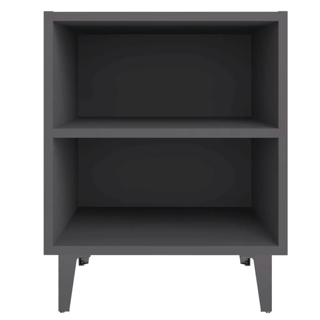 Bed Cabinet with Metal Legs Grey 40x30x50 cm 805801