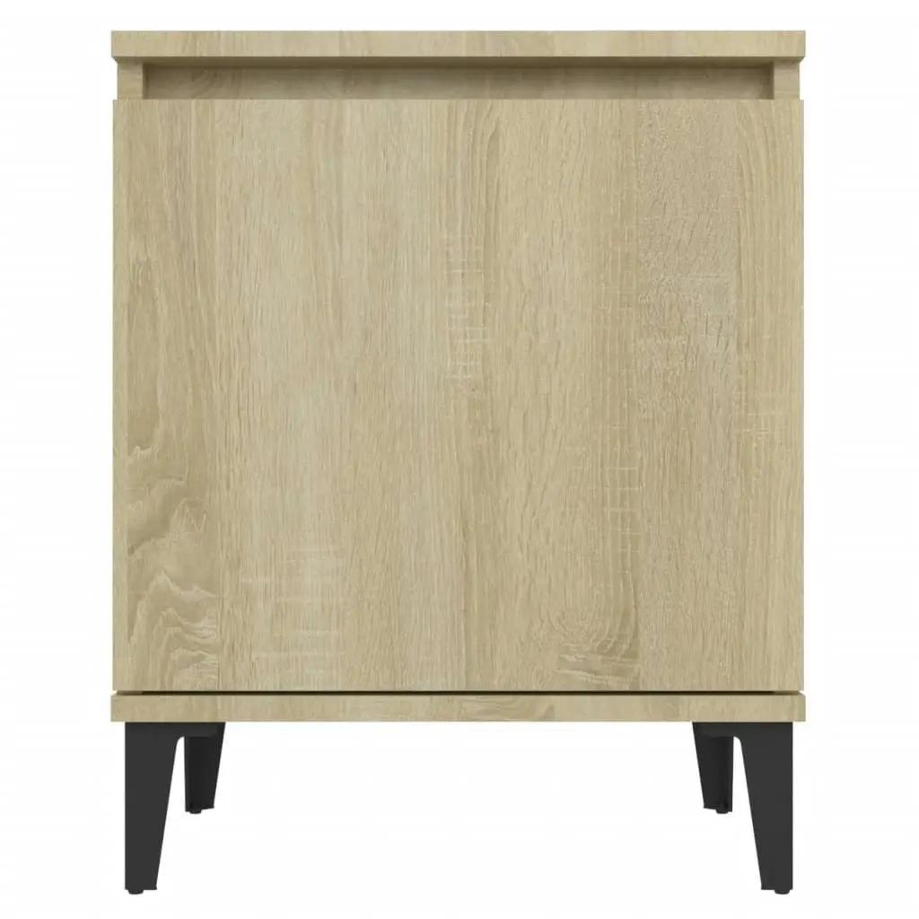 Bed Cabinet with Metal Legs Sonoma Oak 805840