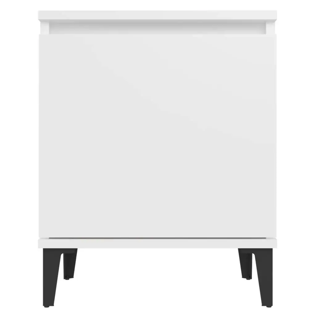 Bed Cabinet with Metal Legs White 40x30x50 cm 805834