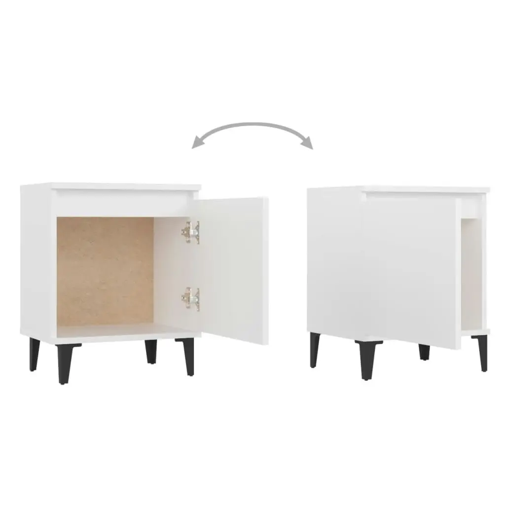 Bed Cabinet with Metal Legs White 40x30x50 cm 805834