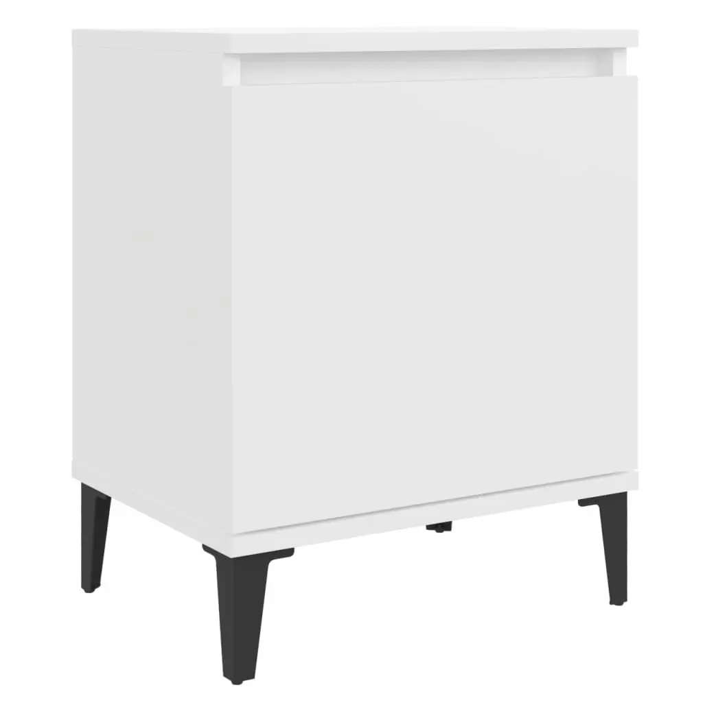 Bed Cabinet with Metal Legs White 40x30x50 cm 805834