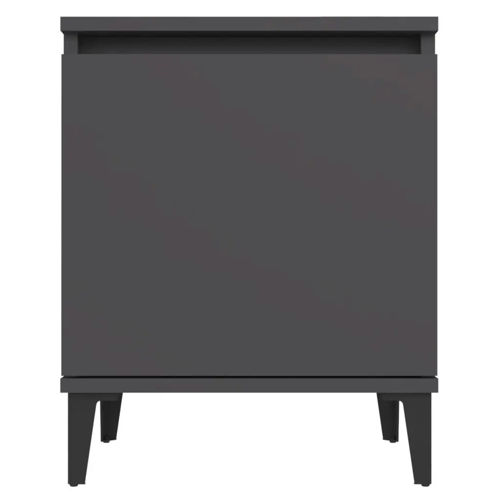 Bed Cabinet with Metal Legs Grey 805838