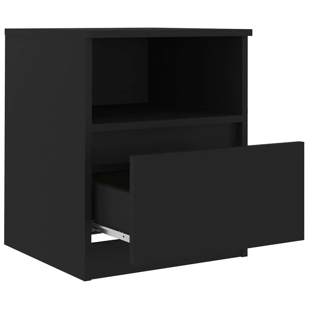 Bed Cabinets 2 pcs Black 40x40x50 cm Engineered Wood 806160