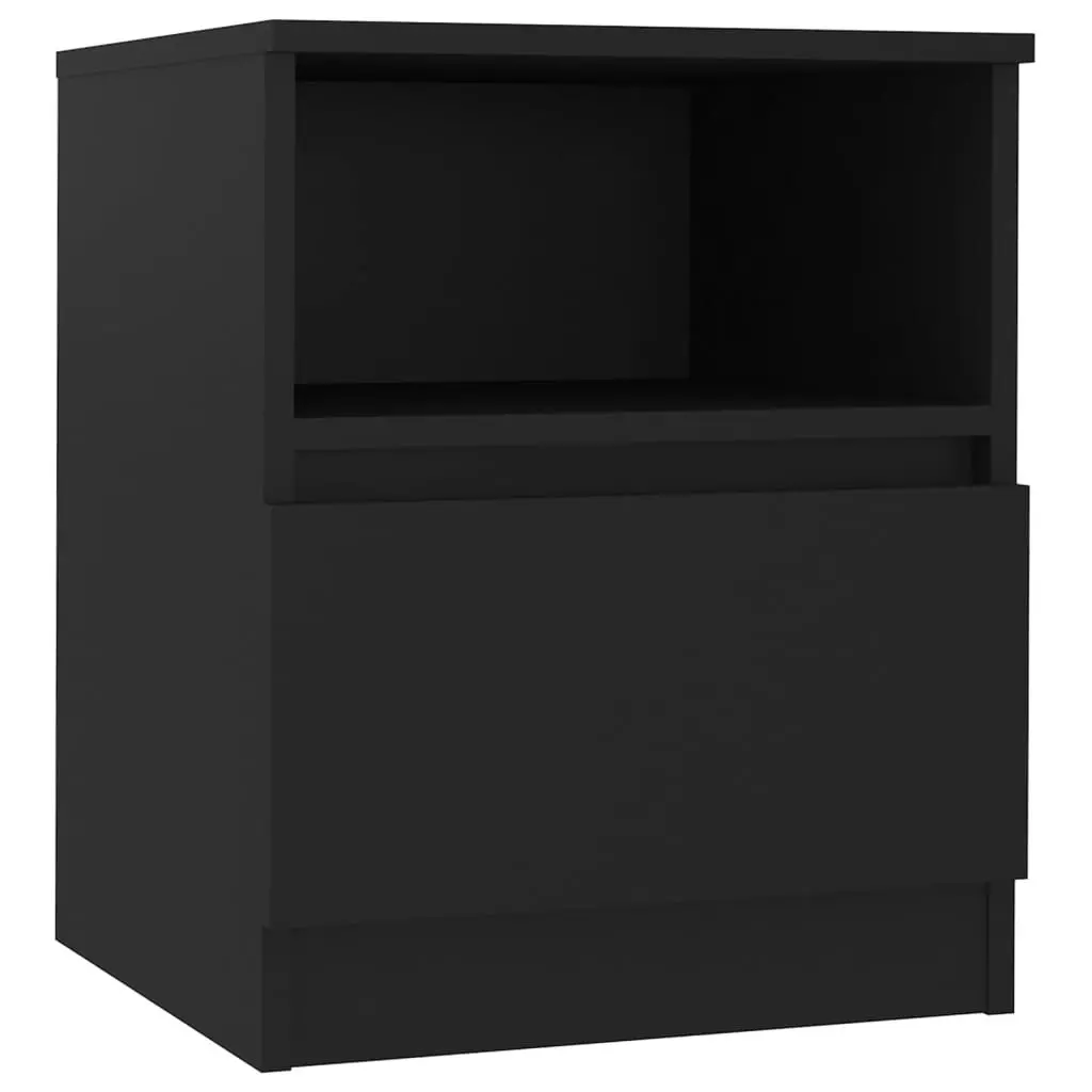 Bed Cabinets 2 pcs Black 40x40x50 cm Engineered Wood 806160