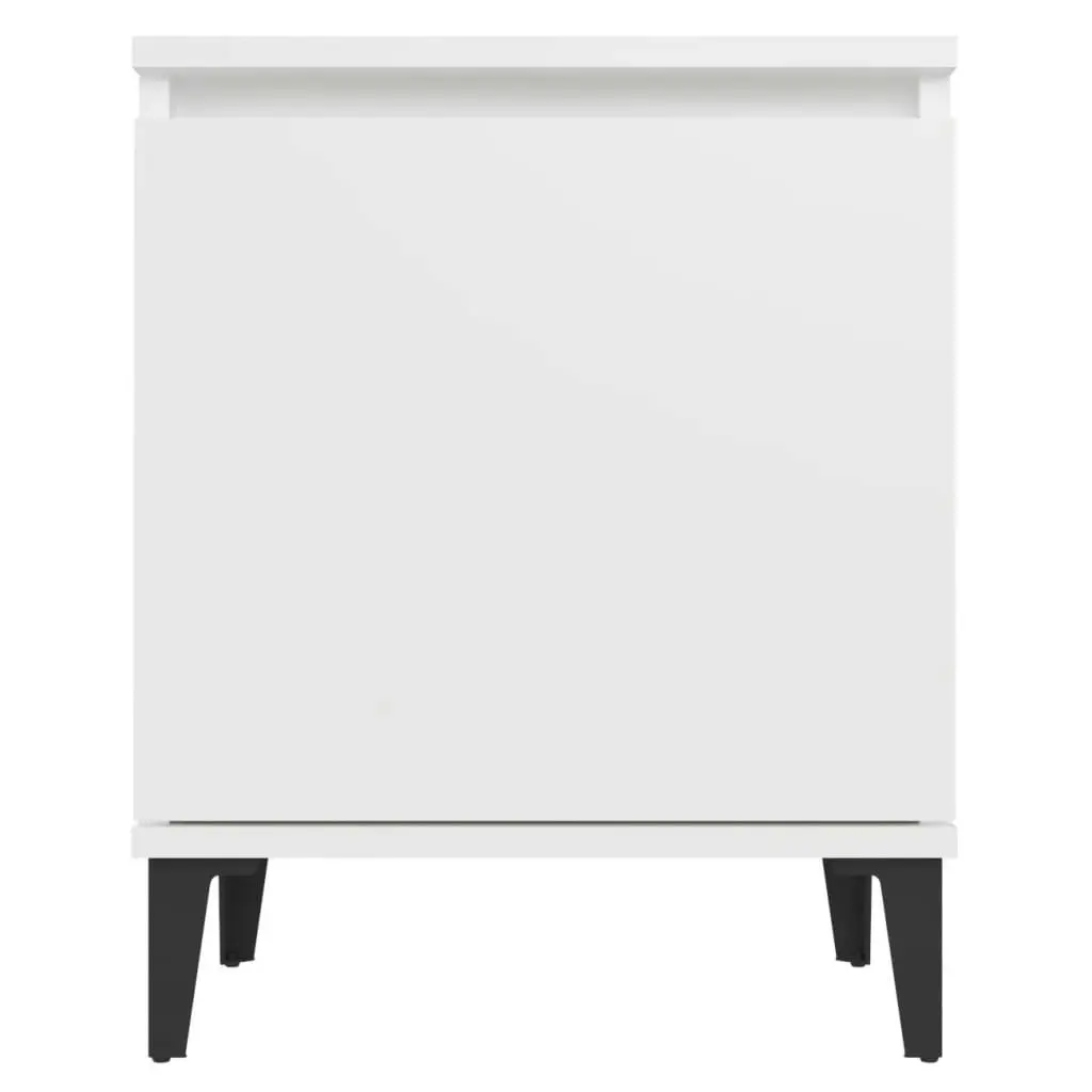 Bed Cabinet with Metal Legs White 40x30x50 cm 805833