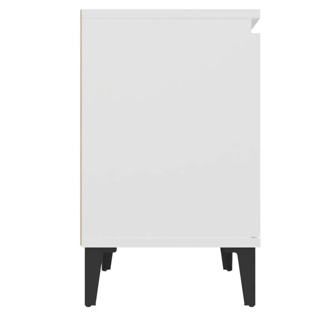 Bed Cabinet with Metal Legs White 40x30x50 cm 805833