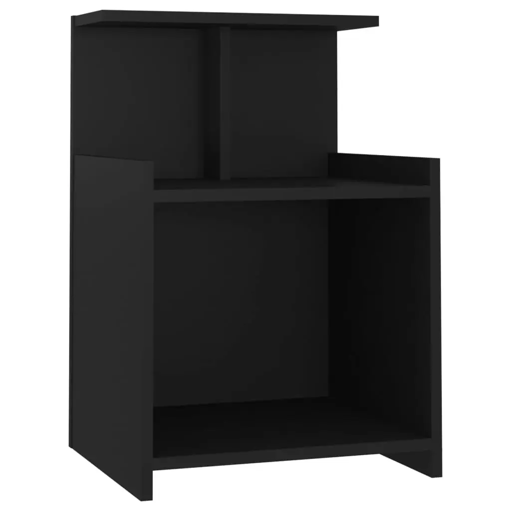 Bed Cabinets 2 pcs Black 40x35x60 cm Engineered Wood 806178