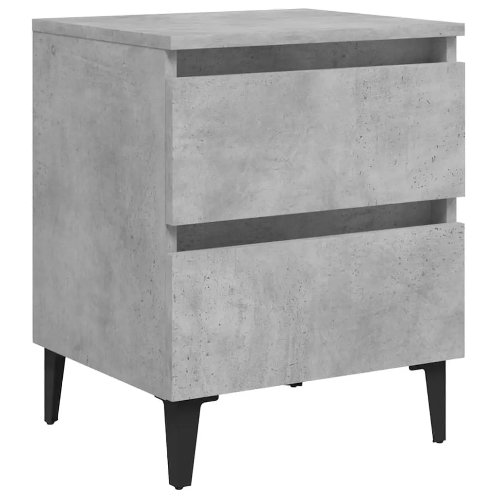 Bed Cabinets 2 pcs Concrete Grey 40x35x50 cm Engineered Wood 805878