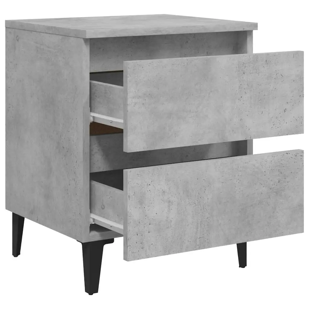 Bed Cabinets 2 pcs Concrete Grey 40x35x50 cm Engineered Wood 805878