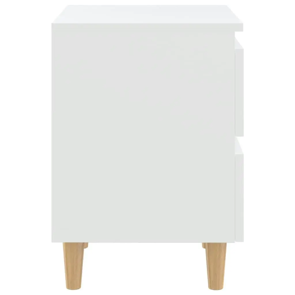 Bed Cabinets with Solid Pinewood Legs 2 pcs White 40x35x50 cm 805852