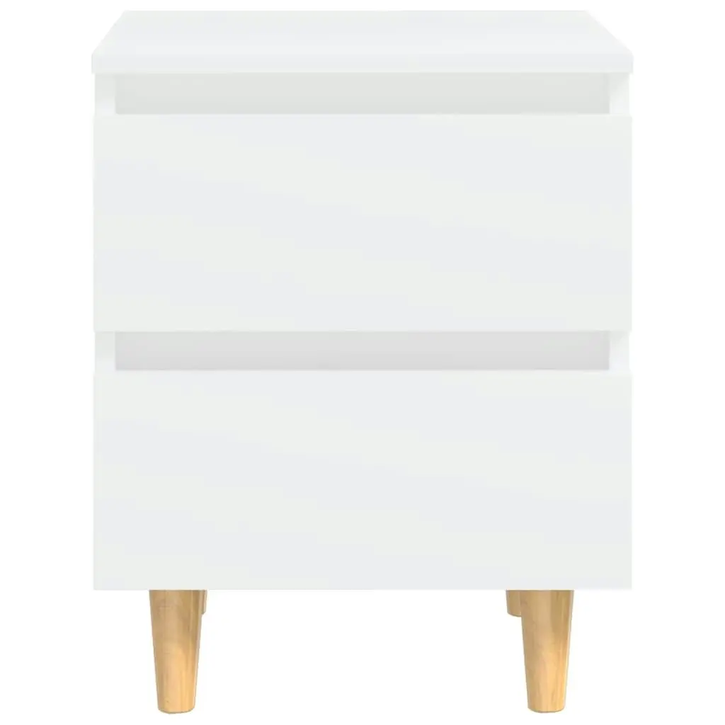 Bed Cabinets with Solid Pinewood Legs 2 pcs White 40x35x50 cm 805852